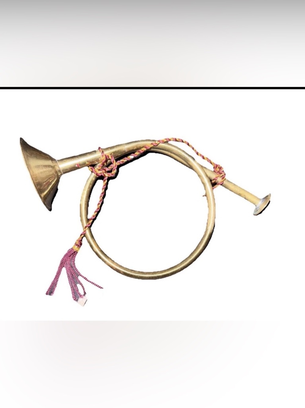 Vintage Miniature Brass Hunting Horn Bugle Decor